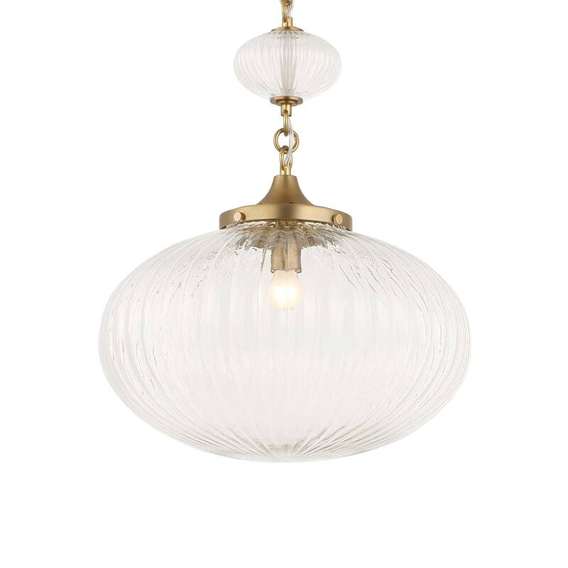 Uttermost Bellaire 1 Light Glass Shade Pendant - 16.5"W x 16.5"D x 20"H