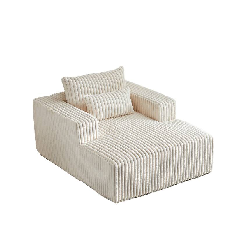 Oversized Corduroy Lounge Chair with Pillow Support - Sofa, Sleeper Couch, Chaise, Ottoman Bench
