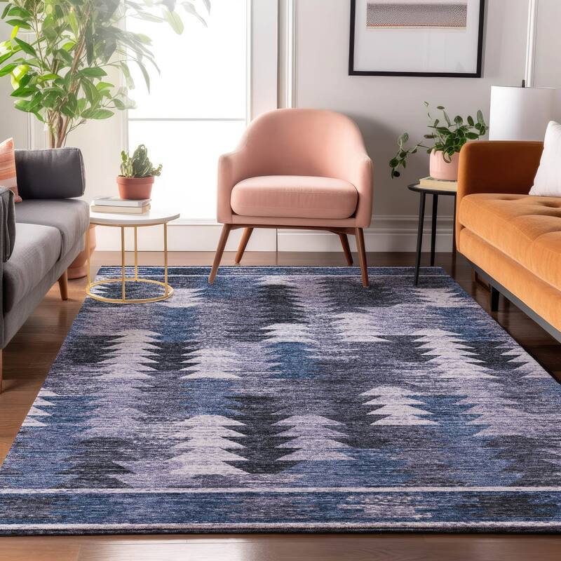 Premium Washable Super Soft Boho Global Mayfield Rug - Blue - 2' 6" x 3' 10" - Rectangle