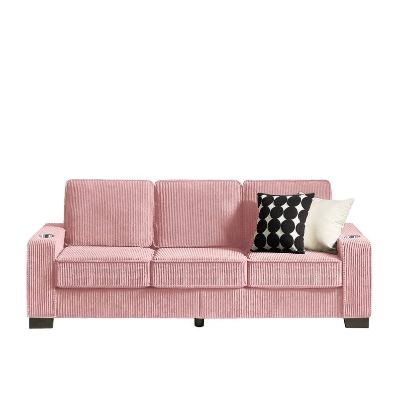 Modular Sectional Sofa, 102 Inch L Shaped Couch Set, 3-Seater Comfy Cloud Couches with Movable Ottoman, DIY Combination