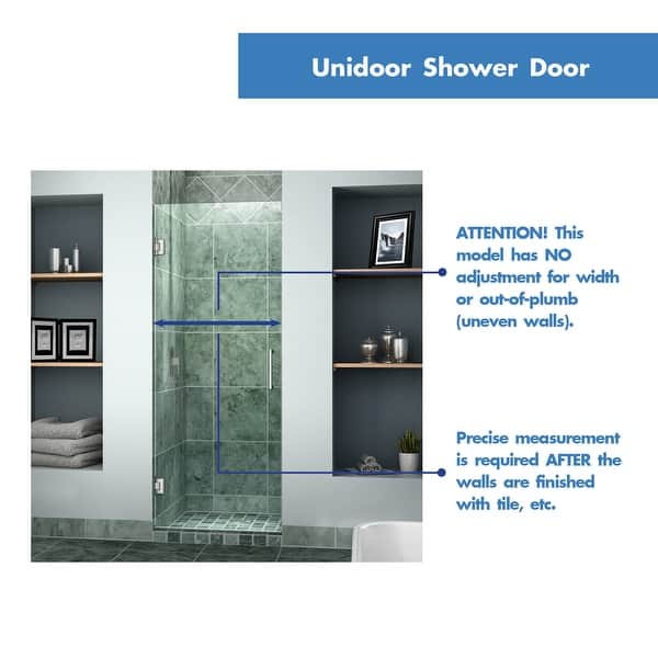 Dreamline Unidoor 24 In W X 72 In H Frameless Hinged Shower Door 24 W 24 W Overstock 5566445