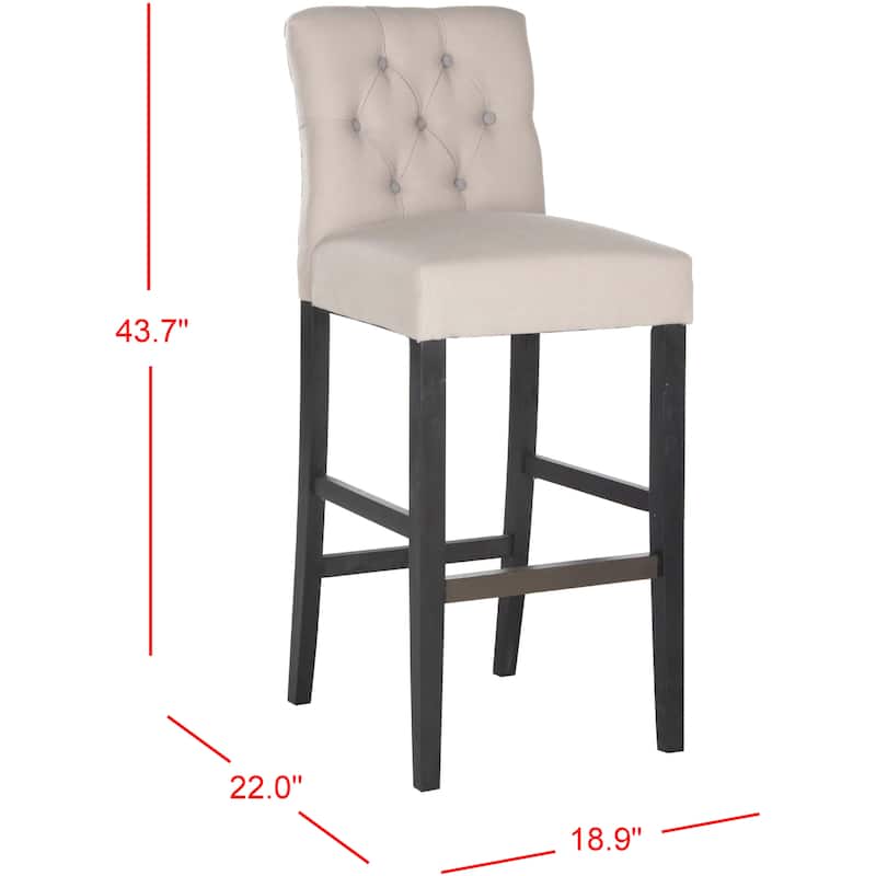 SAFAVIEH Kassandra Taupe/ Grey 30-inch Bar Stool - 18.9" x 22" x 43.7" - 19Wx22Dx44H