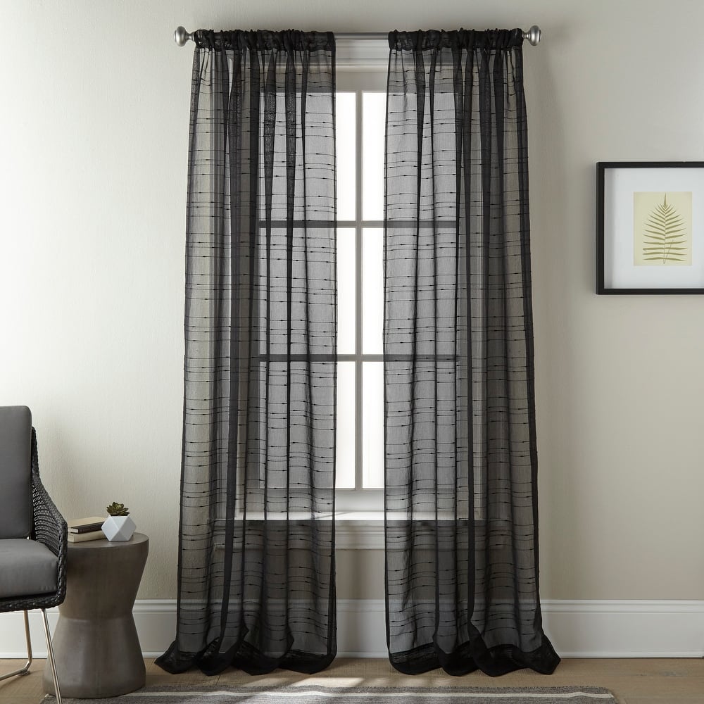 Nanshing Emma Semi-Sheer Rod Pocket Curtain Panel Pair - 50" x 84"