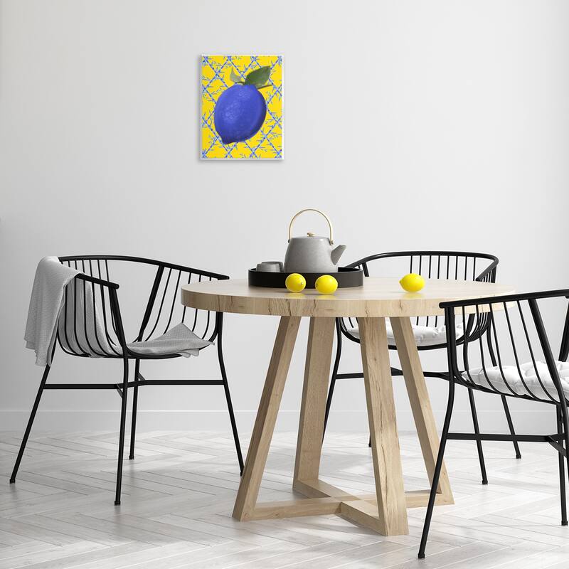 Stupell Blue Lemon over Yellow Wall Plaque Art Design By Matthew Piotrowicz