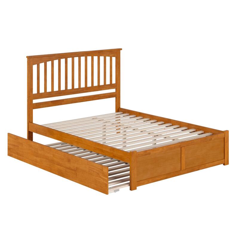 Mission Platform Bed with Footboard and Twin XL Trundle