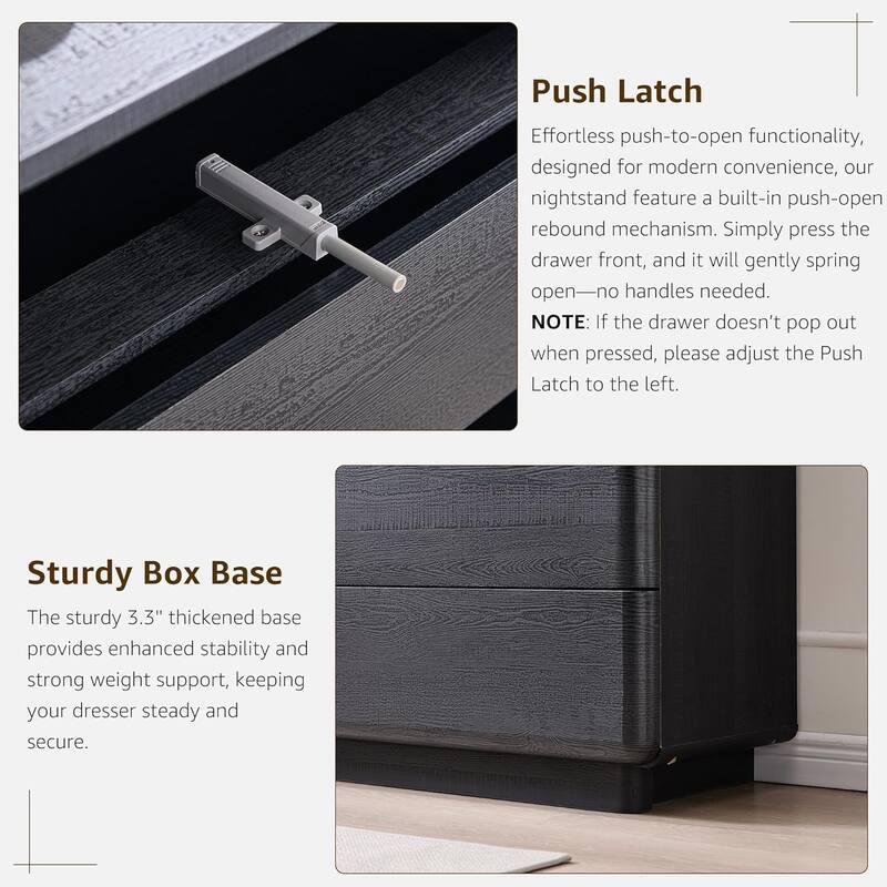 Modern 6 Drawer Dresser for Bedroom, Handle-less Wooden Dressers