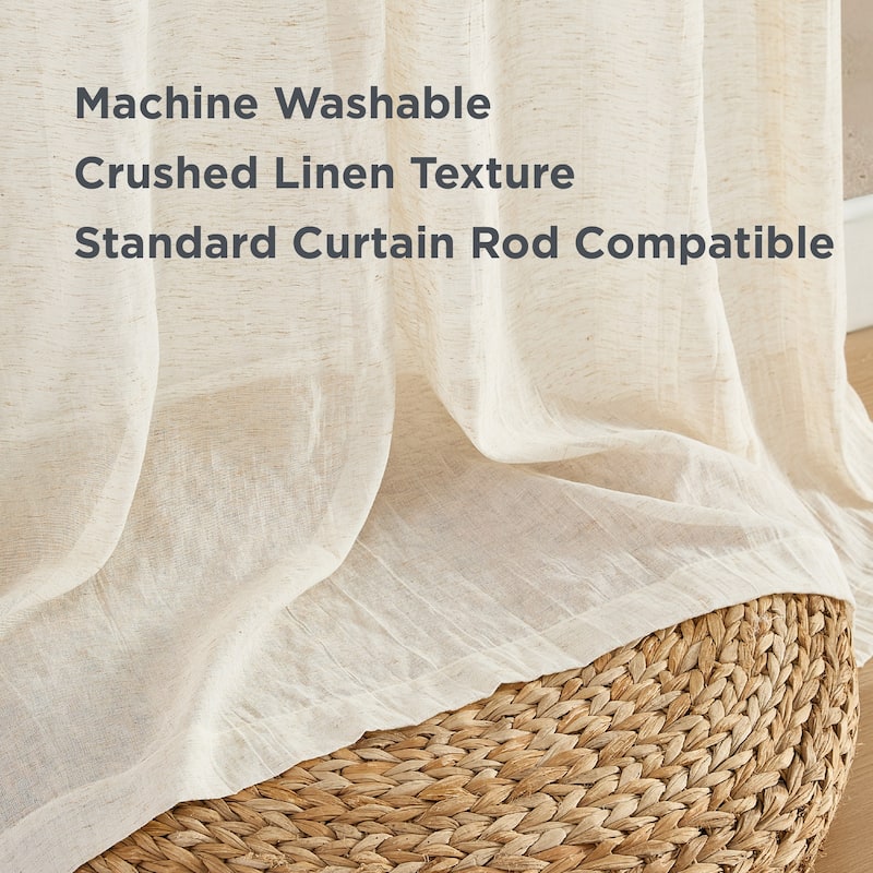 French Connection Charter Crushed Rod Pocket Window Curtain Pair