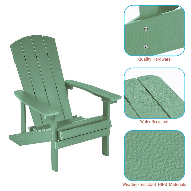 BONOSUKI Patio Adirondack Chair w/Cupholder,Weather Resistant-Set of 4