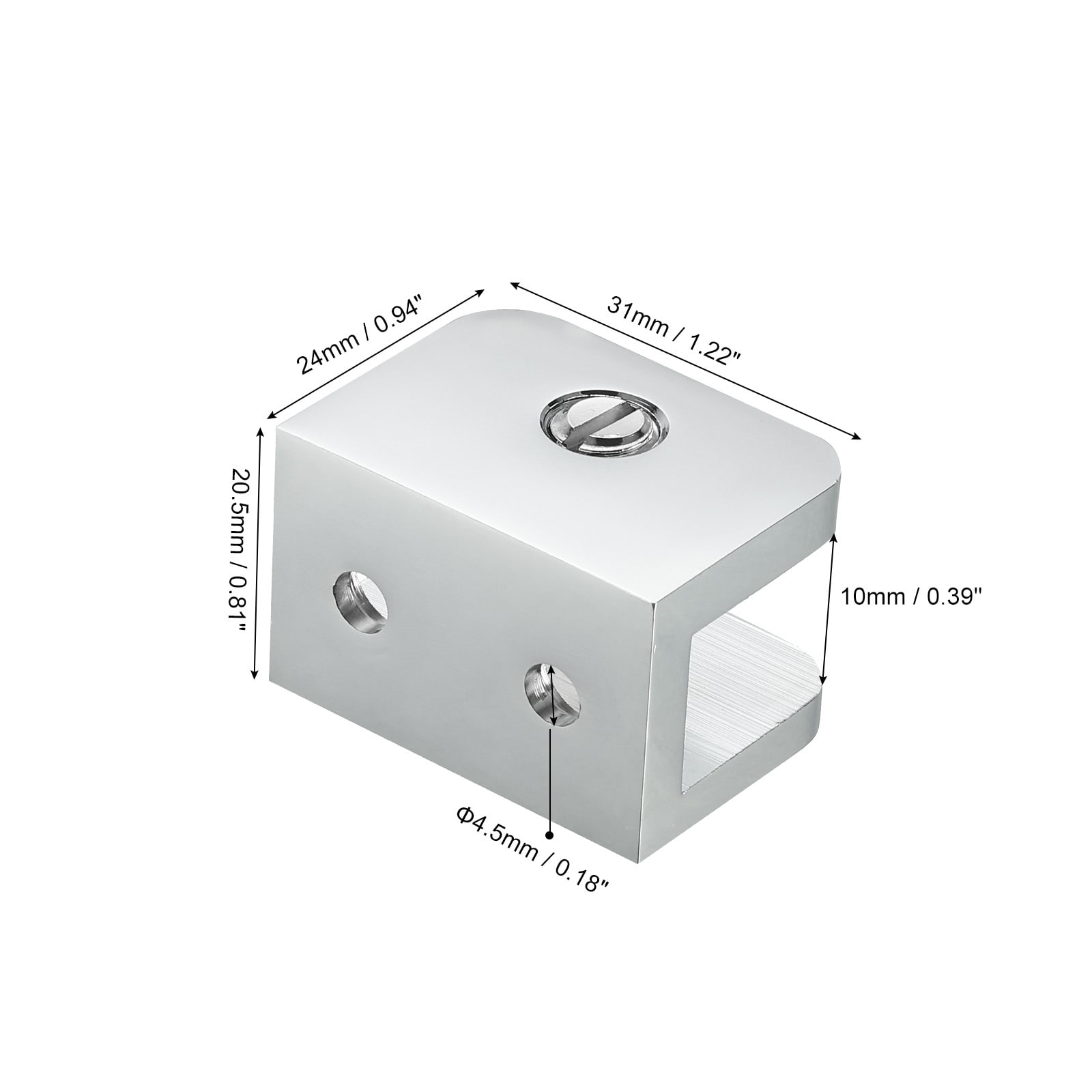 Glass Shelf Clamp, Adjustable Glass Clip Holder for Glass, Support Bracket Fixed Panel U-Clamps