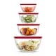 preview thumbnail 8 of 24, JoyFul by JoyJolt Set of 4 Glass Mixing Bowls With Lids - 16.5 oz, 33.5 oz, 50.5oz, 67.5oz Red - 4 Piece
