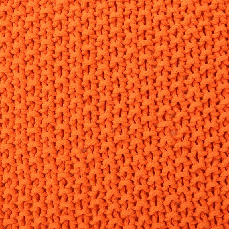 Versatile Knitted Cotton Pouf Cube for Home Comfort and Functionality
