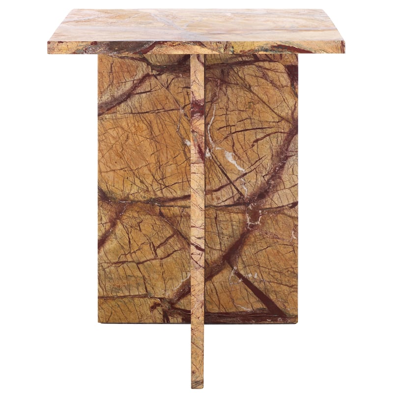 SAFAVIEH Couture Adriano 2 Leg Marble Accent Table - 18"W x 18"D x 22"H