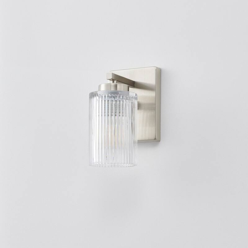 KAWOTI 8.6"H Contemporary Bathroom Vanity Light with Flutted Glass