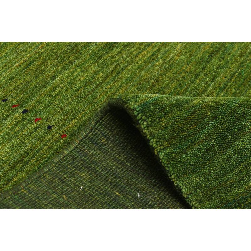 ECARPETGALLERY Hand Loomed Kashkuli Gabbeh Green Wool Rug - 5'0 x 7'10