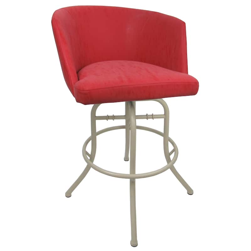 Swivel Tilt Counter 26" or Bar 30" Metal Bar Stool - Joey - Ruby Vinyl - Beige - Bar Height