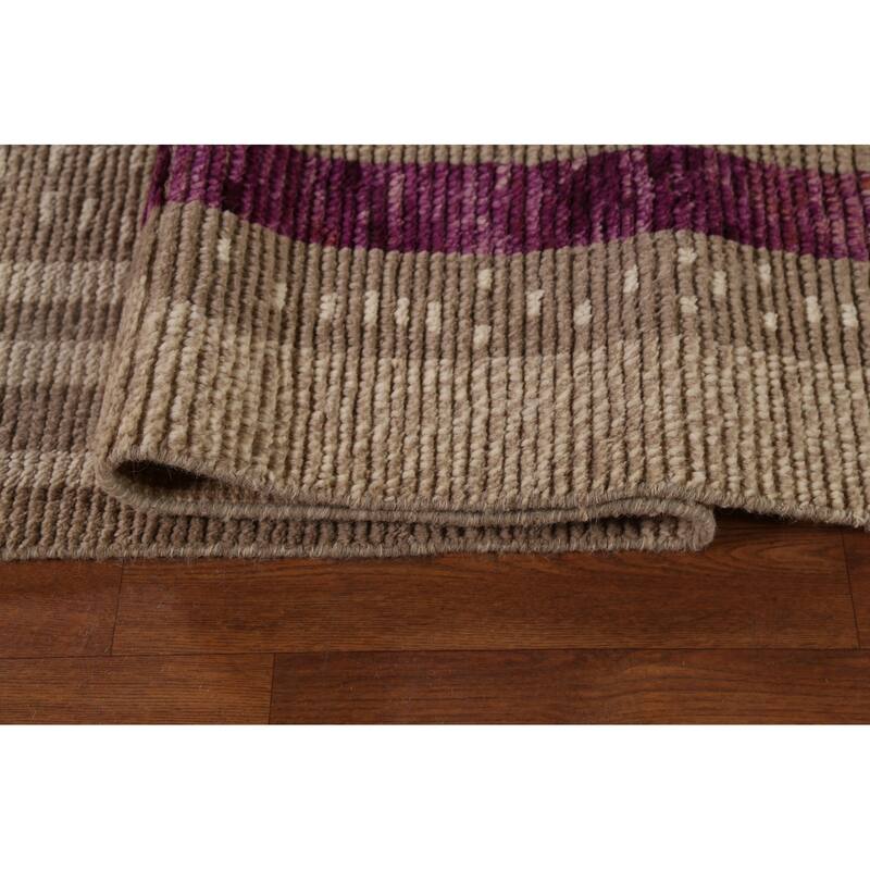 Earth Tone Moroccan Large Area Rug Handmade Beige Wool Carpet - 9'10"x 14'5"