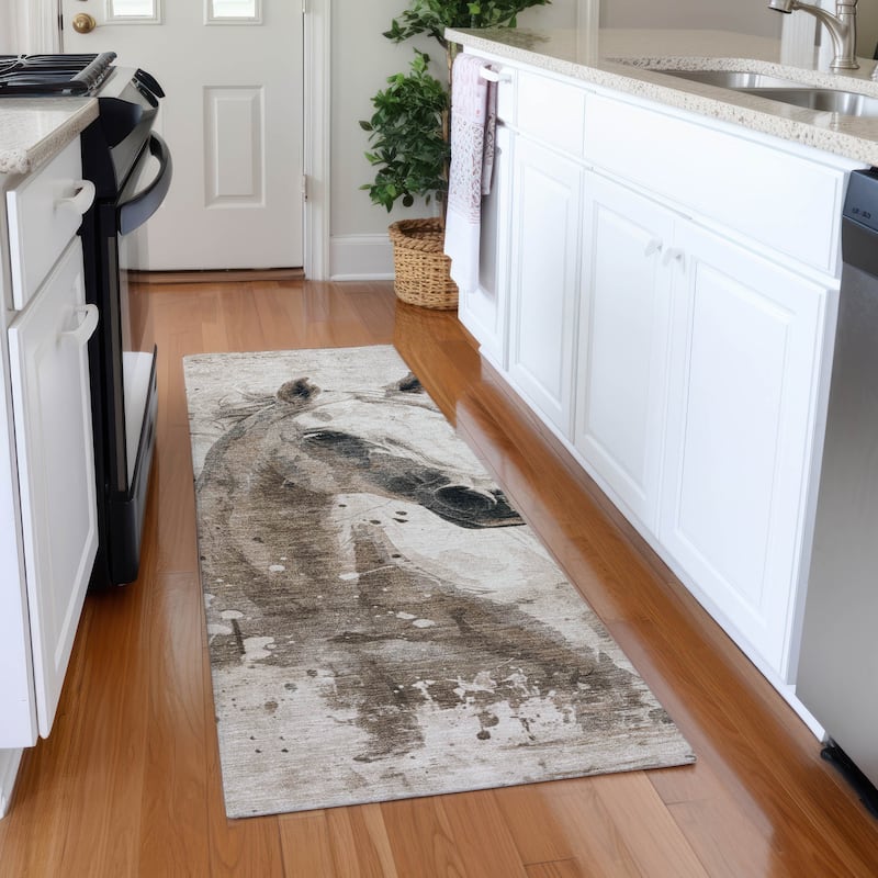Premium Washable Super Soft Prince Horse Mayfield Rug - Ivory - 2'3" x 7'6"