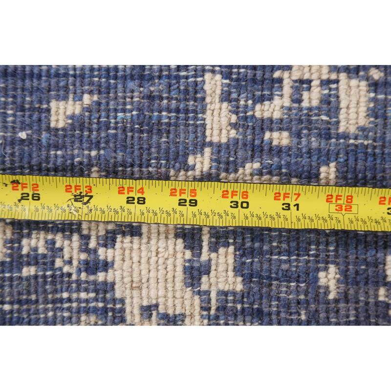 Contemporary Abstract Oriental Wool Area Rug Hand-knotted Foyer Carpet - 4'11" x 6'11"