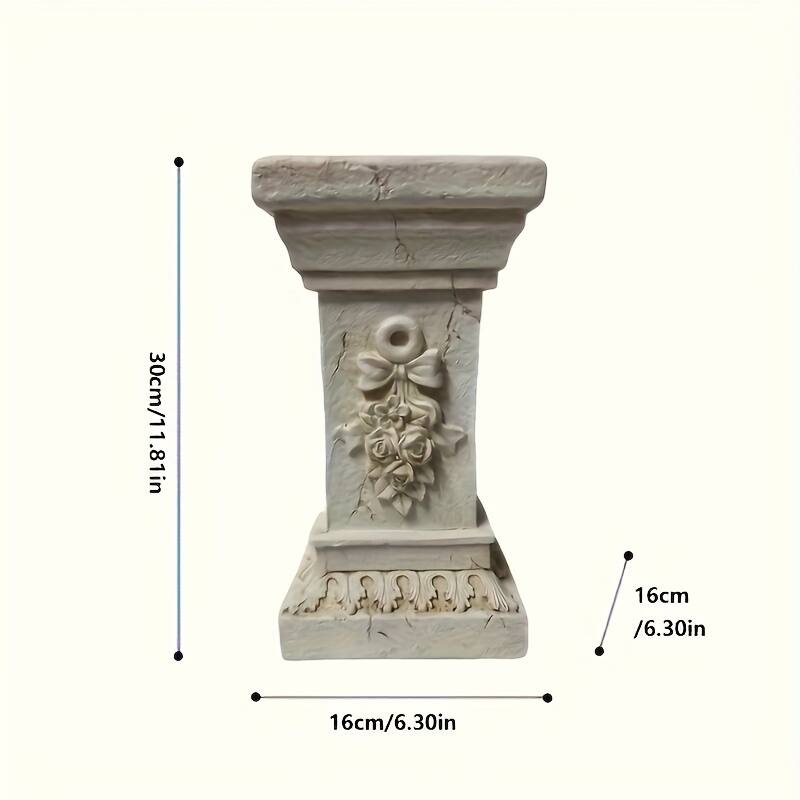 Garden Decorative Column, 12"Retro Elegant White Ancient Greek Style Roman Column, Suitable for Garden Decoration