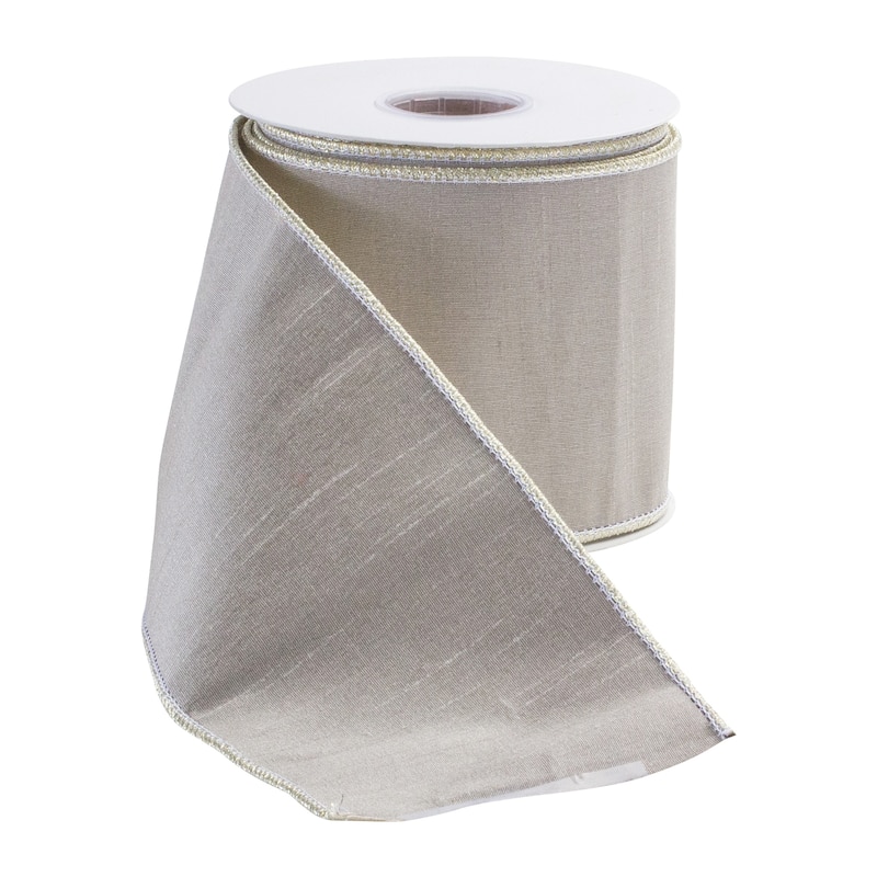 Beige Holiday Ribbon 4" x 10 yds.