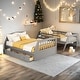 preview thumbnail 1 of 37, Detachable Design Twin-over-Full Bunk Bed with Drawers，Ladder and Storage Staircase Gray