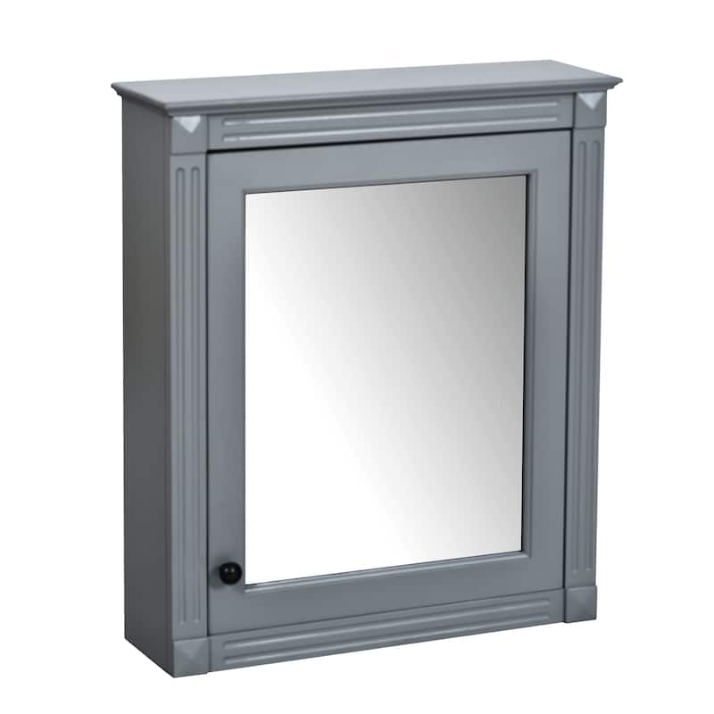 24 in. W x 27 in. H Rectangular Wood Medicine Cabinet with Mirror and Adjustable Shelves - Grey