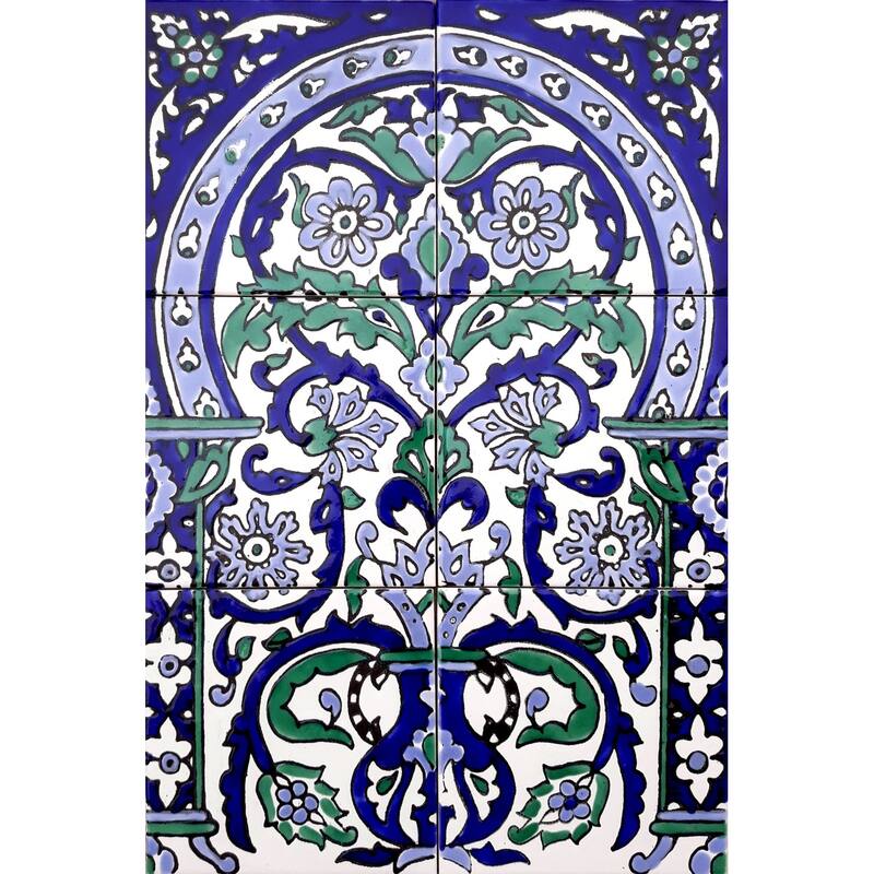 12x18 Arabesque Backsplash 6pc Mosaic Decorative Tile Wall Mural