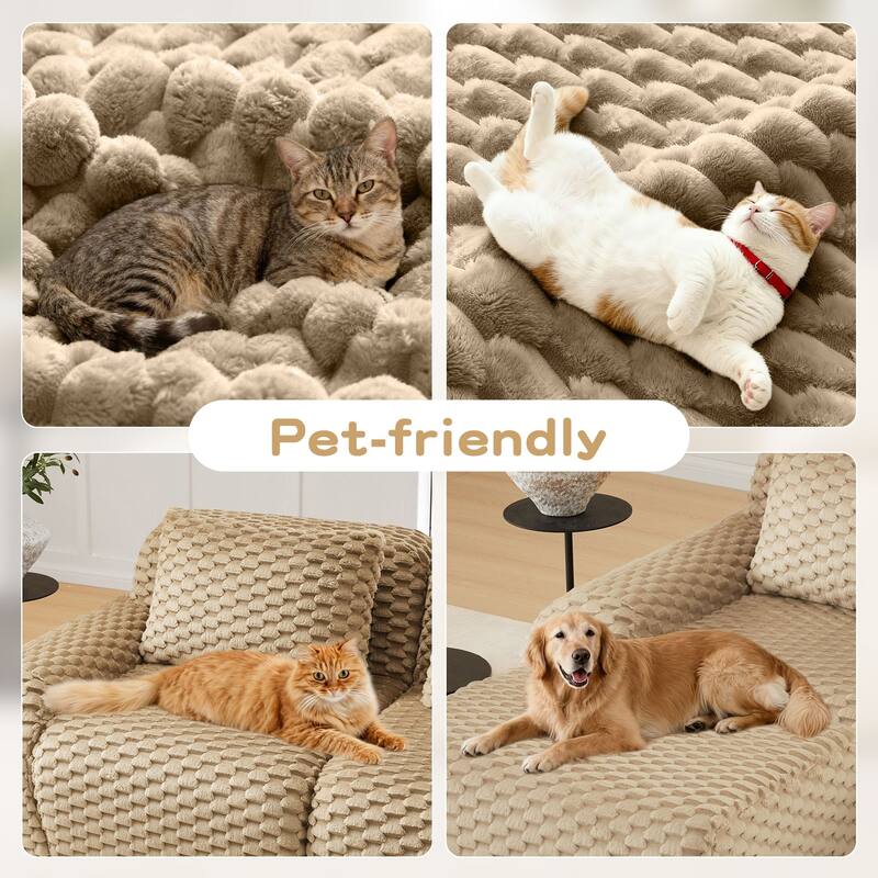 Rossetta 146" Oversized 4-Seater Modern Anti-slip Design Modular Sectional Flannelette Fabric Boneless Deep Sofa