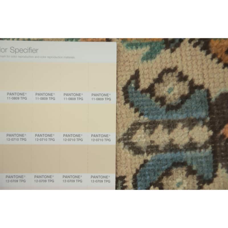 Hand Knotted Oriental 100% Wool Carpet Traditional Floral Beige & Ivories Tabriz Area Rug - 9' 3'' X 6' 4''