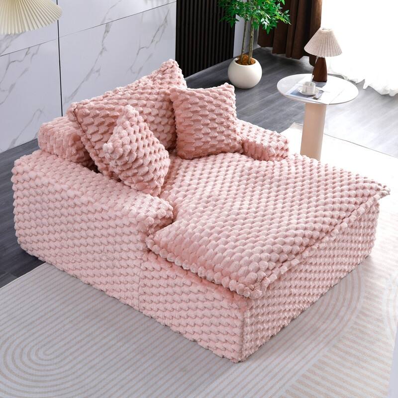 51.2" Corduroy Upholstered Compression Sofa
