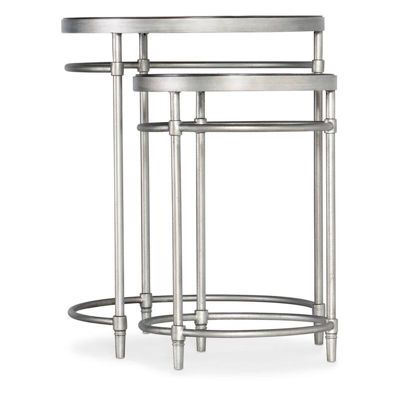 Hooker Furniture St Armand 2 Piece Wood Top Metal Nesting Table Set