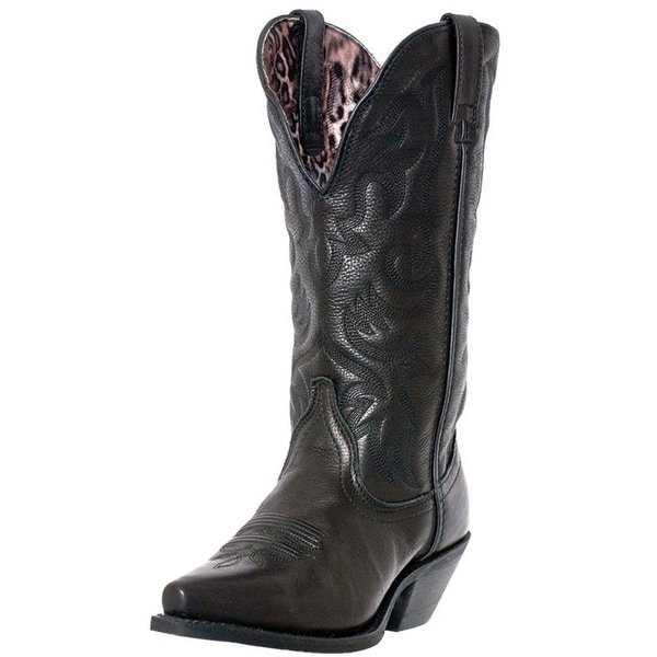 Laredo Western Boots Womens Access Deep Dip Cowboy Leather Black