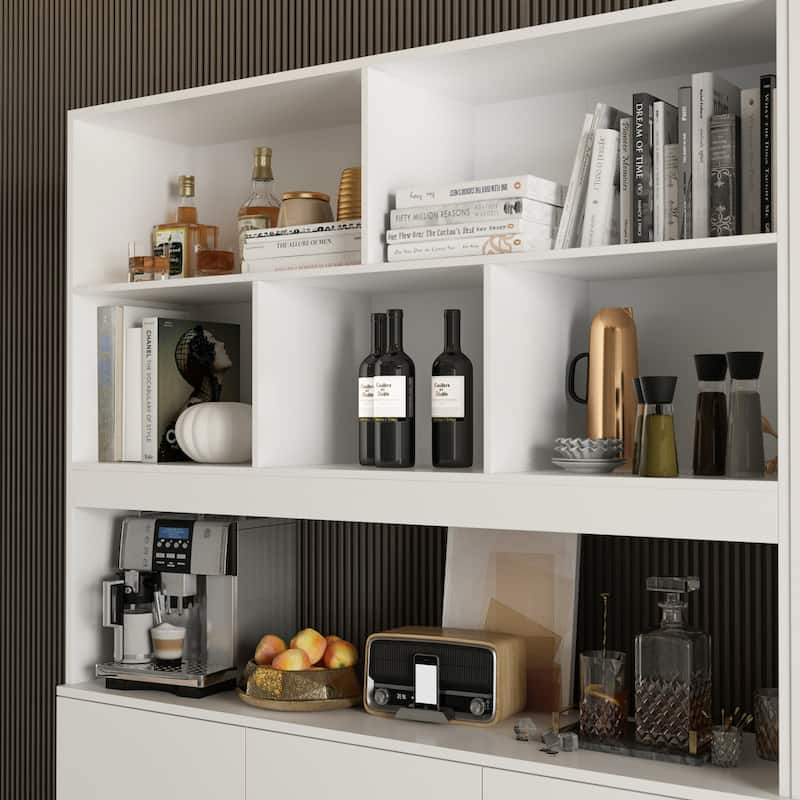 Timechee Combined Bookcase Kitchen Cabinet Display Cabinet Pantry