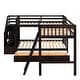 preview thumbnail 8 of 44, Twin over Full L-Shaped Wooden Bunk Bed,Sloping Ladder and Staircase