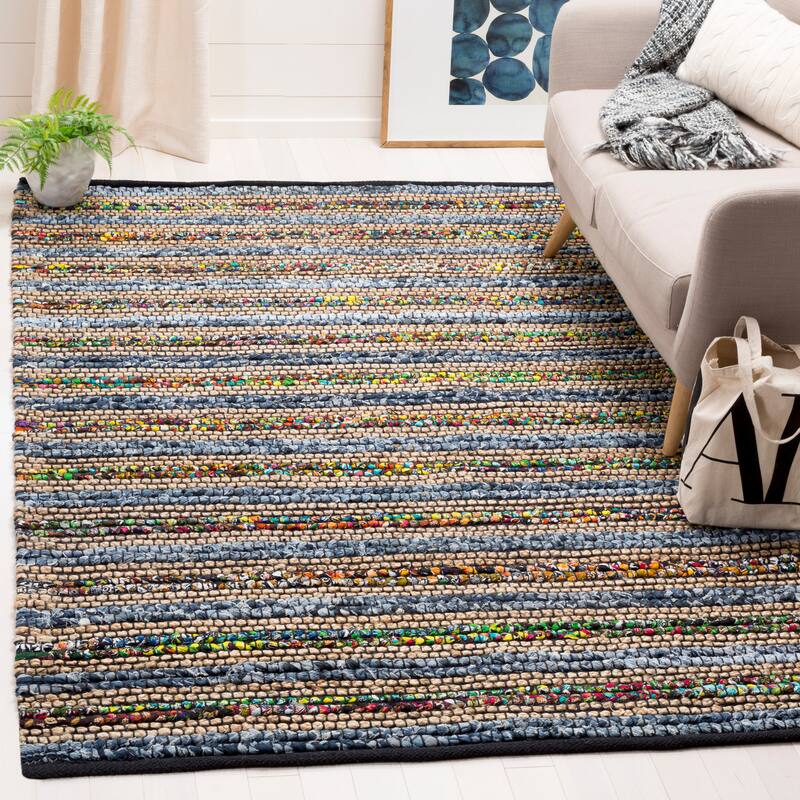 SAFAVIEH Handmade Cape Cod Keiko Bohemian Jute Rug - 5' x 8' - Blue/Multi