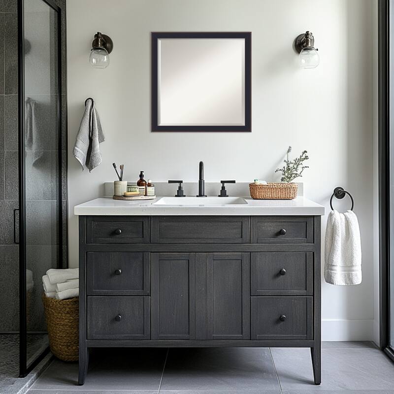 Havana Black Bronze Beveled Framed Bathroom Vanity Wall Mirror - Havana Black Bronze
