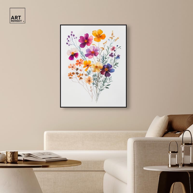 Watercolor Wildflower Canvas by Art Remedy
