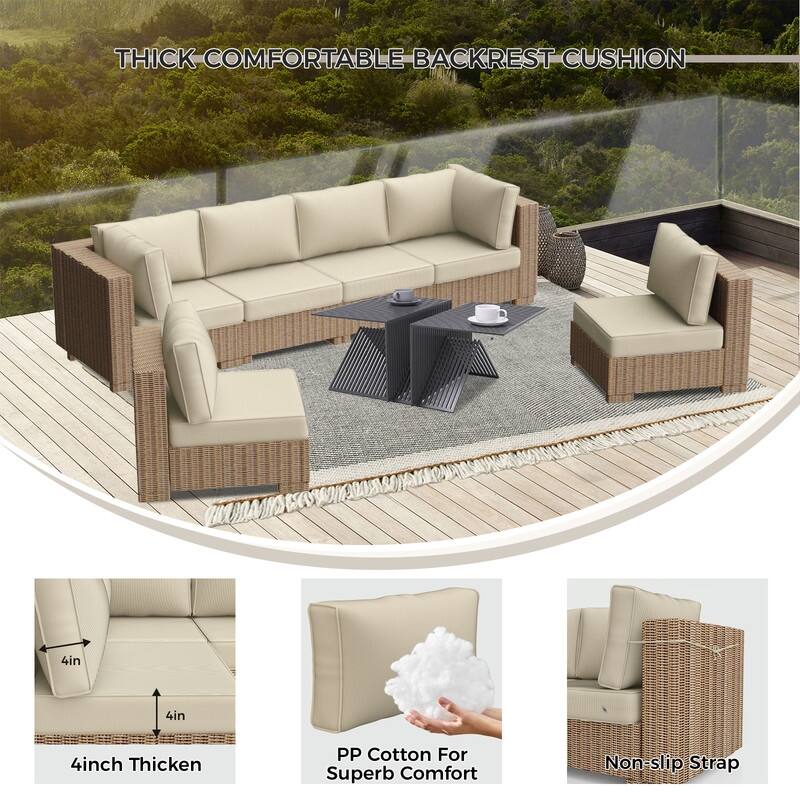 14 Piece Outdoor Furniture Replacement Cushions,Patio Seat Cushions