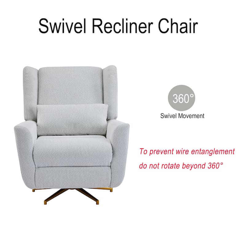 Christopher Knight Home - Starling Power Swivel Recliner With Gold Metal Base