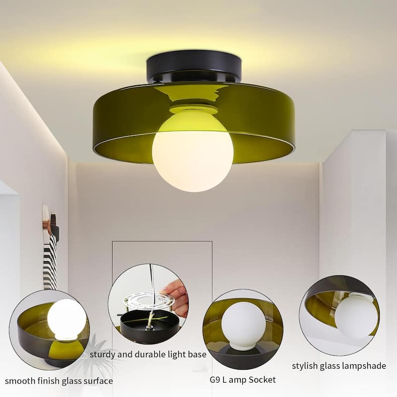 Modern dining room light dark green kitchen light glass ceiling light