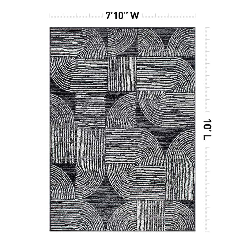 World Rug Gallery Geometric Arch Area Rug