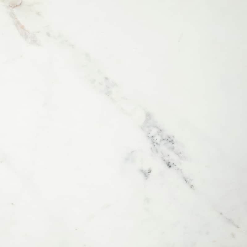 Nathan II White Marble Top with Black Metal Frame Side Table