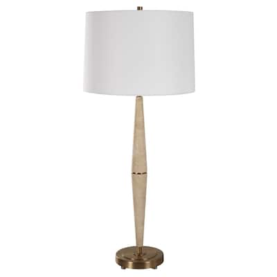 Cone Table Lamp with Tapered Shade - 37.5" - Beige