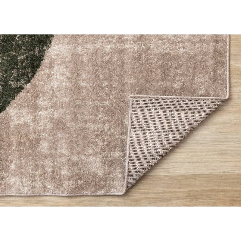 Cream Green Yellow Geometric Area Rug