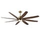 preview thumbnail 17 of 16, 72" Gold Transitional Walnut 8 ABS Blades Propeller Ceiling Fan with Dimmable LED Light and Remote Control, DC Motor
