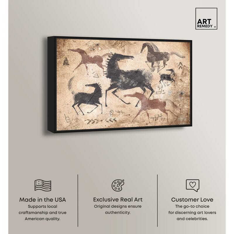 Cave Drawing Horses Canvas by Art Remedy