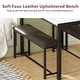preview thumbnail 6 of 15, 3 - Piece Faux Marble Dining Set, Kitchen Table Set with 2 PU Leather Benches for Dining Room, Breakfast Nook