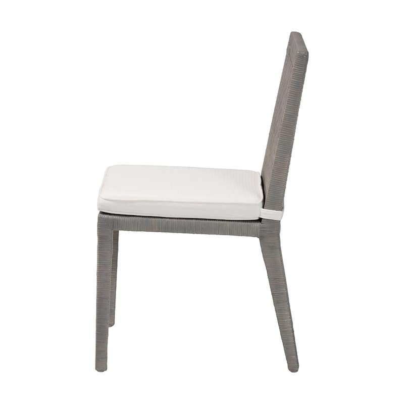 Sofia Modern Natural Finished Wood and Rattan Dining Chair