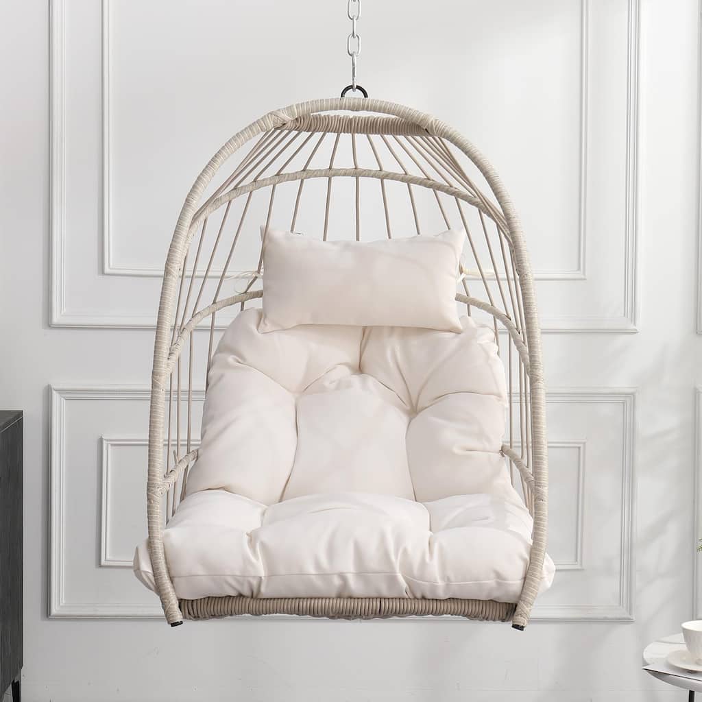 Weaving Egg Hanging Chairs Swing Hanging Basket Chair with Cushion