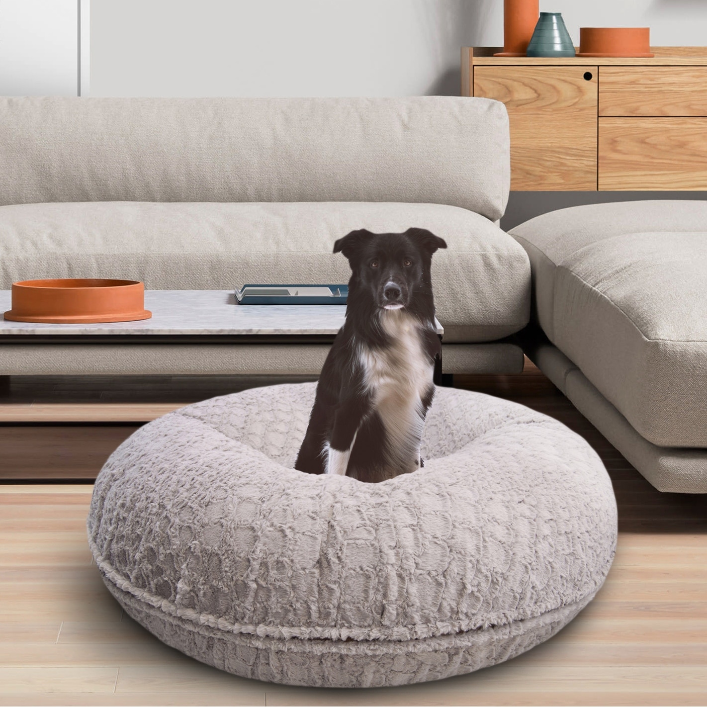 Shop Bessie And Barnie Signature Serenity Grey Luxury Extra Plush Faux Fur Bagel Pet Dog Bed On Sale Overstock 17665913